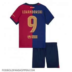 Barcelona Robert Lewandowski #9 Hjemmebanetrøje Børn 2024-25 Kortærmet (+ Korte bukser)